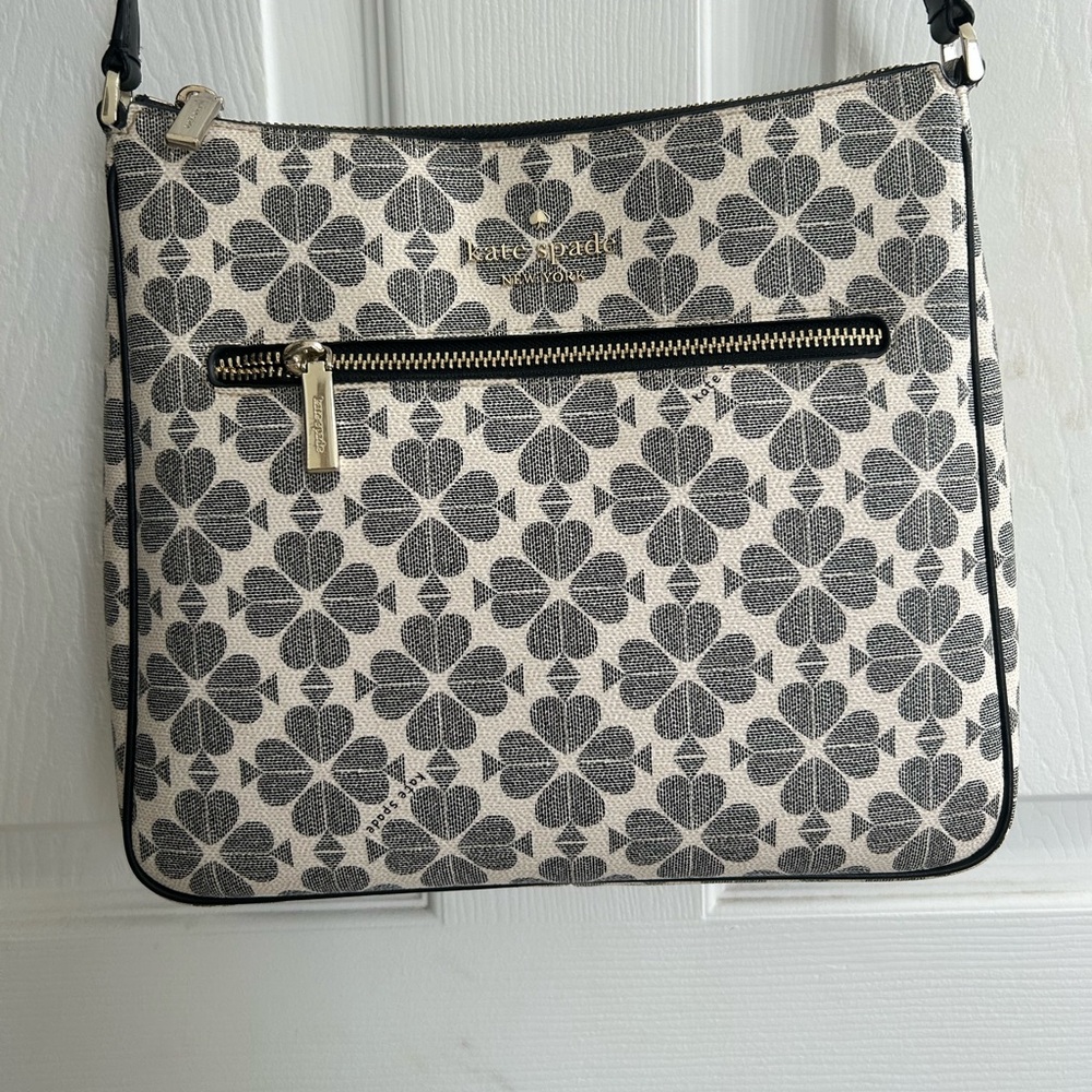 kate spade Black & White Floral-Print Crossbody Bag